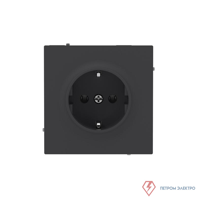 Розетка силовая KANT 2P+E без шторки черн. уголь DKC 7012033