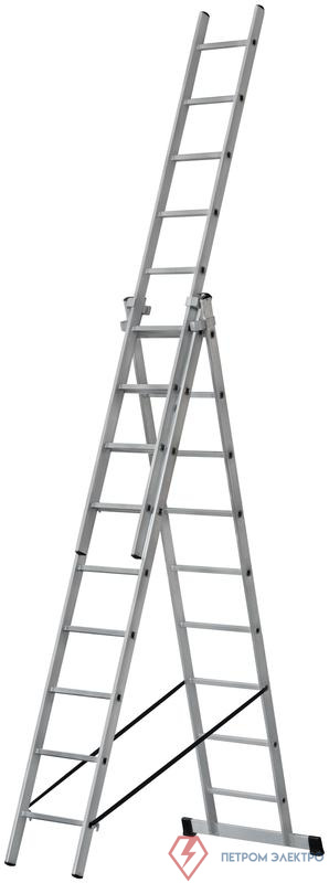 Лестница трехсекционная 3х9 H=257/426/591см 11.18кг алюм. FIT 65434