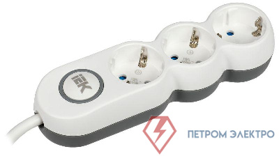 Удлинитель 3х5м с заземл. 16А IP20 Uno У03В 2P+PE 250В 3х1.5 IEK WYP53-16-03-05-ZK