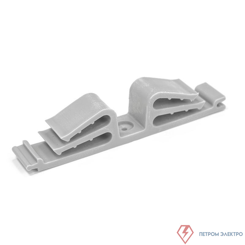 Держатель круглого кабеля двусторонний для прямого монтажа на 12 мест сер. (уп.25шт) Промрукав PR08.26526