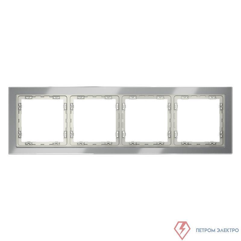 Рамка 4-м S70 стеклян. сталь Voltum VLS110405