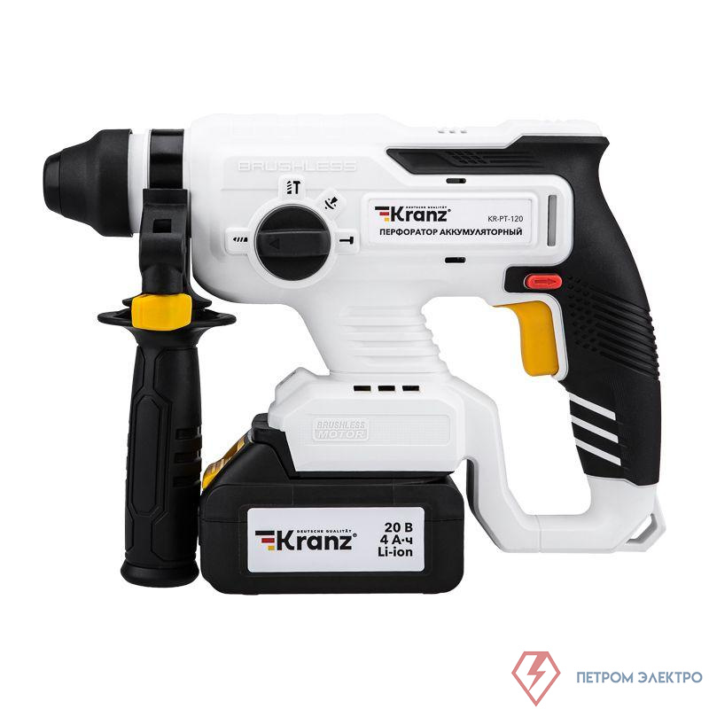 Перфоратор аккумуляторный SDS-plus 2.2Дж 1х4А.ч в кейсе Kranz KR-PT-120