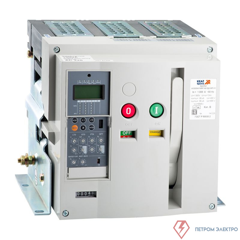 Выключатель автоматический 3п 2000А 85кА OptiMat A 2000 S2 3P 85 F MR8.0 B C2200 M2 P00 S1 03 КЭАЗ 277274