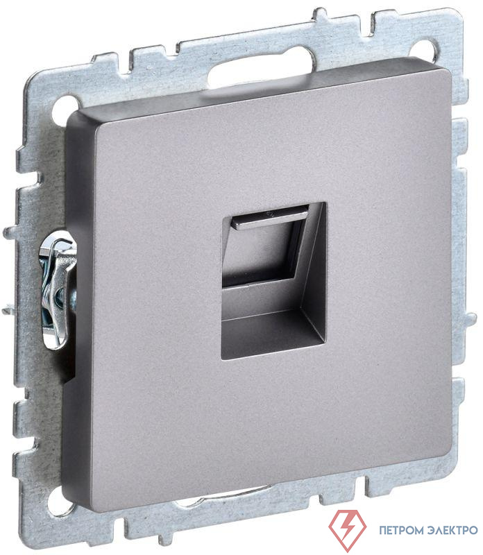 Розетка компьютерная СП RJ45 кат.6 BRITE РК11-БрС механизм сталь IEK BR-K10-2-K46
