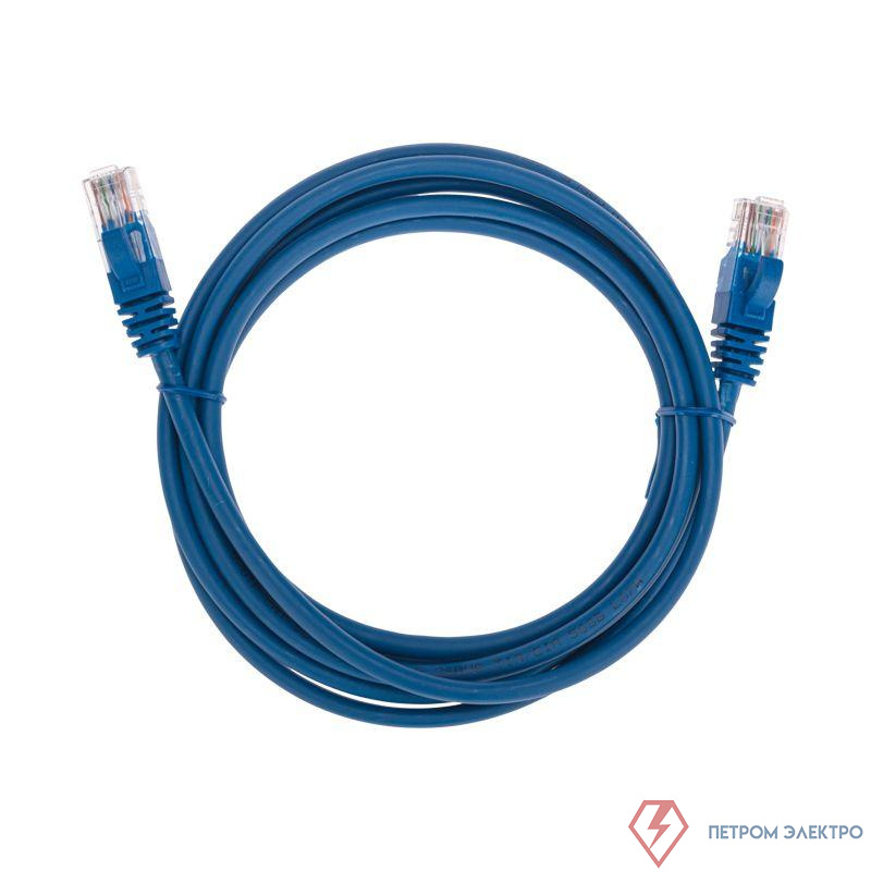 Патч-корд U/UTP CAT 5e RJ45-RJ45 26AWG LSZH син. 2м Rexant 02-0104-2
