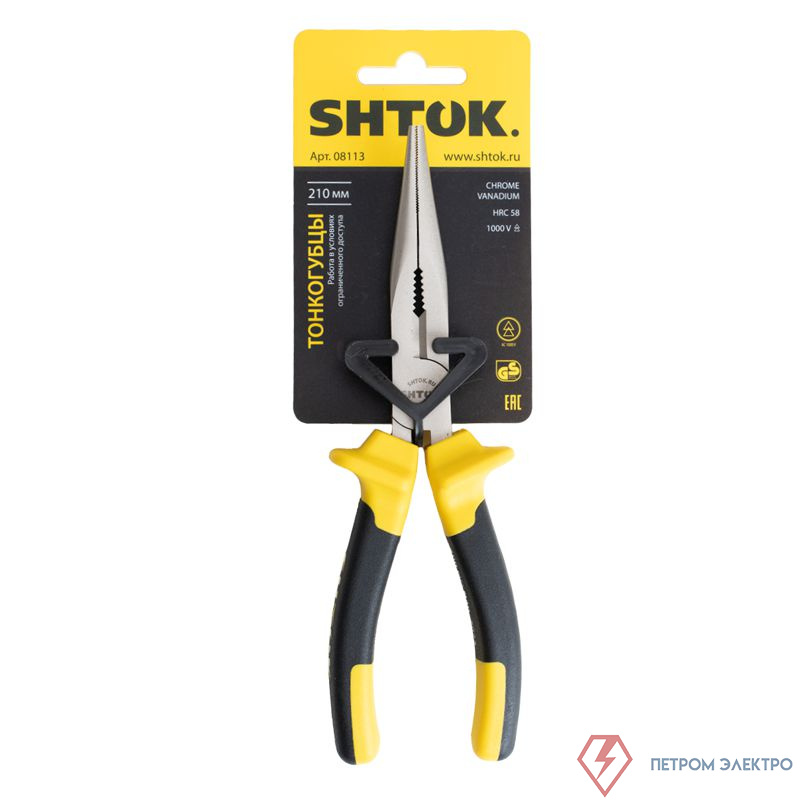 Тонкогубцы 1000В 210мм (08113) SHTOK 376282