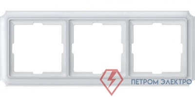 Рамка 3-м Merten Antique бел. SchE MTN483319