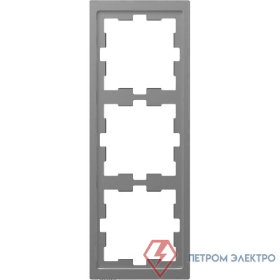 Рамка 3-м Merten D-Life SD нерж. сталь SchE MTN4030-6536