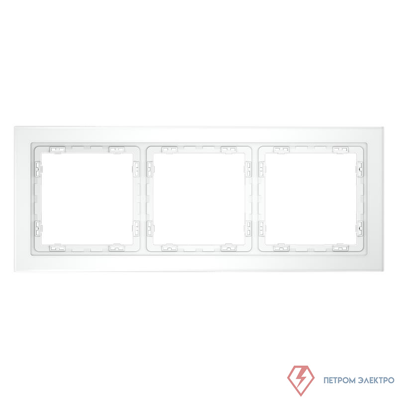Рамка 3-м S70 стеклян. бел. матов. Voltum VLS110302