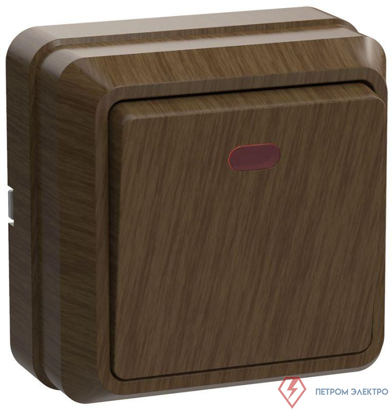 Выключатель 1-кл. ОП Октава 10А IP20 ВС20-1-1-ОД с индикацией дуб GENERICA EVO11-K04-10-DC