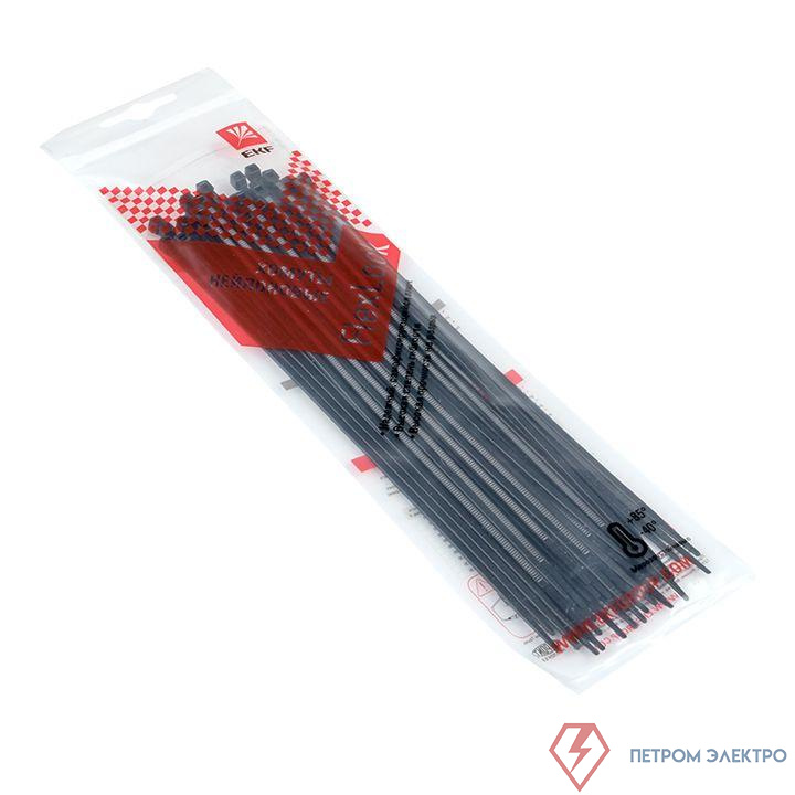Хомут P6.6 2.5x200 FlexLock стандартный черн. (уп.50шт) PROxima EKF plc-fl-ctsb-2.5x200-r 0