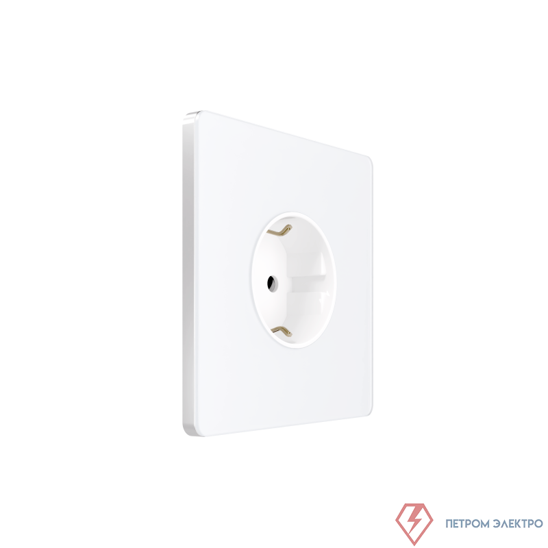 Розетка 1-м СП Systeme Infinity 16А IP20 250В с заземл. защ. шторки арктич. лед SE FSE000145