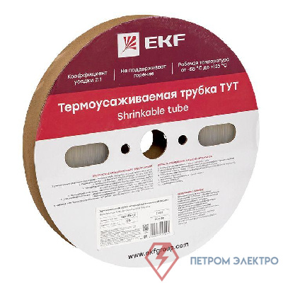 Трубка термоусадочная ТУТ 16/8 прозр. PROxima (уп.50м) EKF tut-16-tr