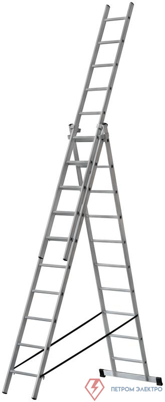 Лестница трехсекционная 3х10 H=285/481/674см 12.19кг алюм. FIT 65435