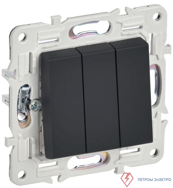 Выключатель 3-кл. SKANDY 10А SK-V11G графит IEK SK-V30-0-10-K53