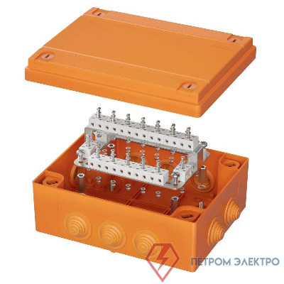 Коробка пластиковая FS с кабельными вводами и клеммниками IP55 240х190х90мм 40р 450V 6A 4кв.мм DKC FSB414004