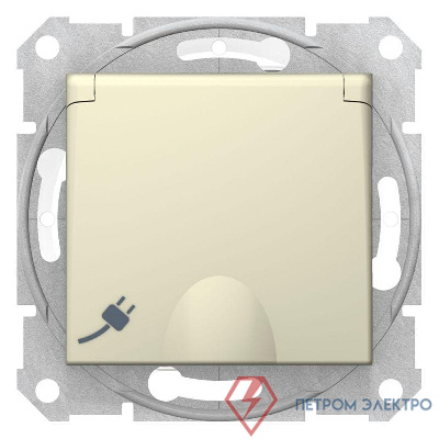 Механизм розетки 1-м СП Sedna 16А IP44 с заземл. быстрозажим. контакты защ. шторки с крышкой беж. SchE SDN3100547