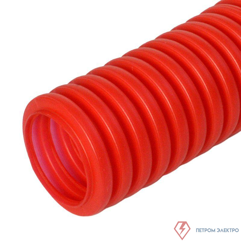 Труба гофрированная ПНД защитная d20/14.1мм для МПТ (пешель) красн. (уп.100м) Промрукав PR02.0088