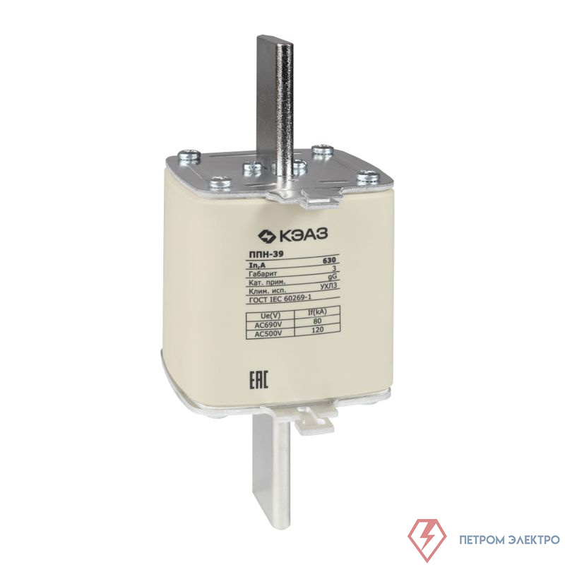 Вставка плавкая ППН 41 800А X3 габарит 4А УХЛ3 КЭАЗ 378683