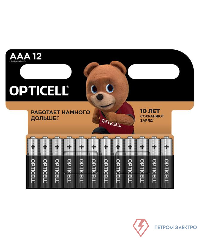 Элемент питания алкалиновый AAA/LR03 (блист.12шт) Basic Opticell 5051011/6051011