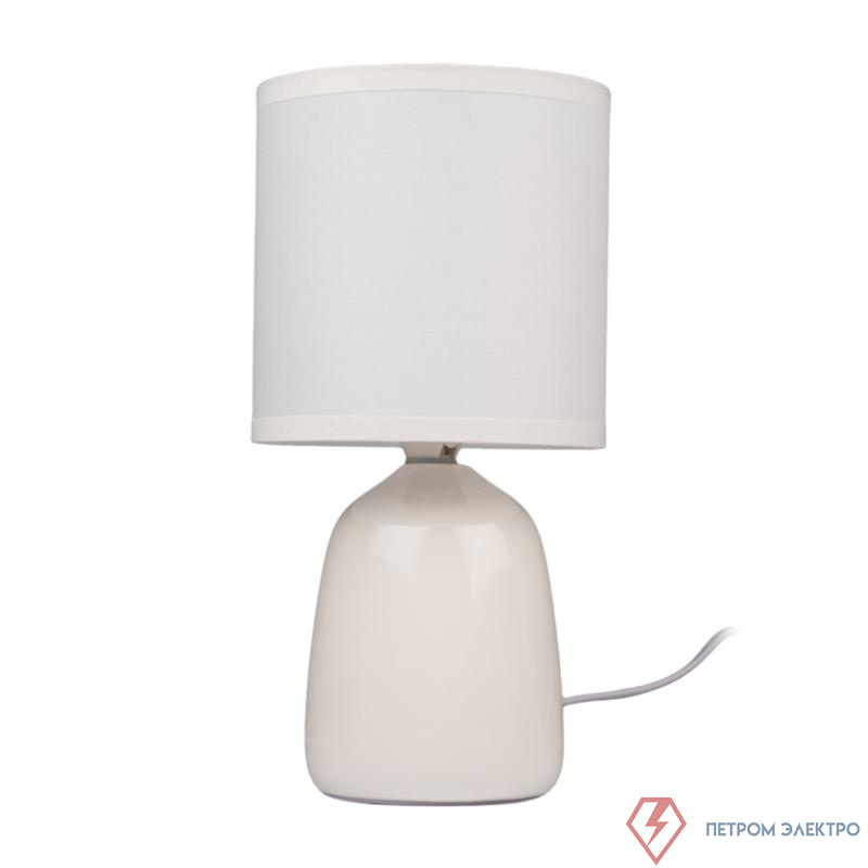 Светильник настольный JH2-02-wh E14 IP20 130х130х255мм керамика; ткань; PVC-пластик бел. JazzWay 5062313