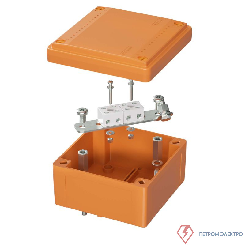 Коробка ответвительная FS 100х100х50мм IP56 4п 450В 6А 4кв.мм с гладкими стенками и клеммниками пластик. DKC FSB10404