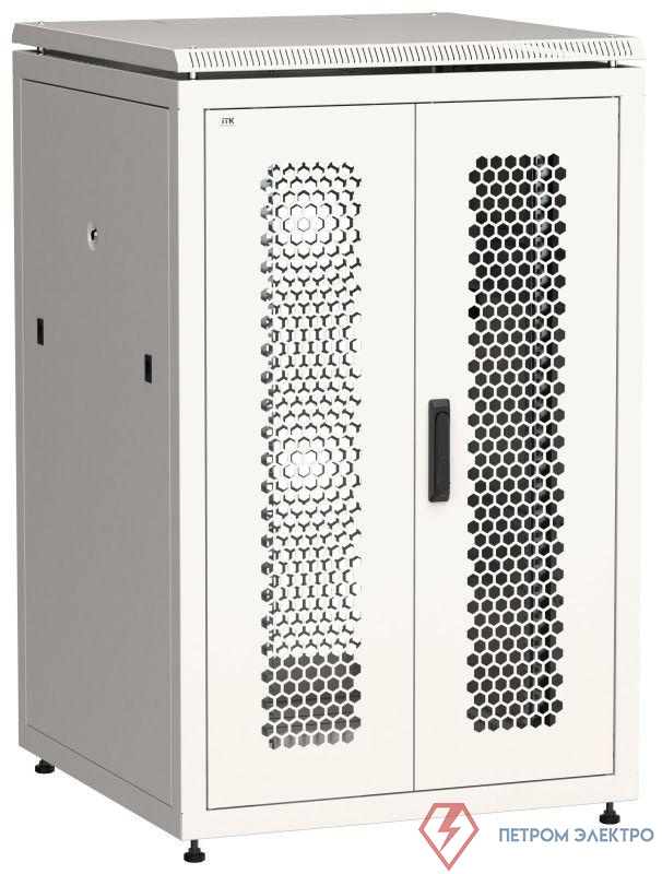 Шкаф сетевой LINEA N 24U 800х800мм распашная перфорир. передн. дверь; задн. перфорир. сер ITK LN35-24U88-2PP