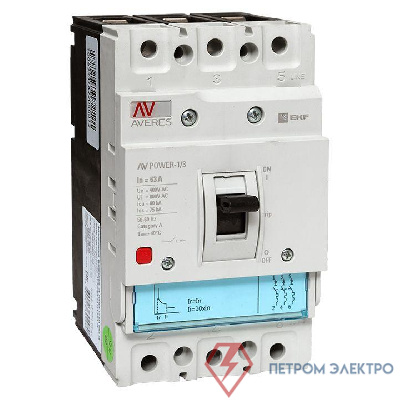 Выключатель автоматический 63А 80кА AV POWER-1/3 TR AVERES EKF mccb-13-63H-TR-av