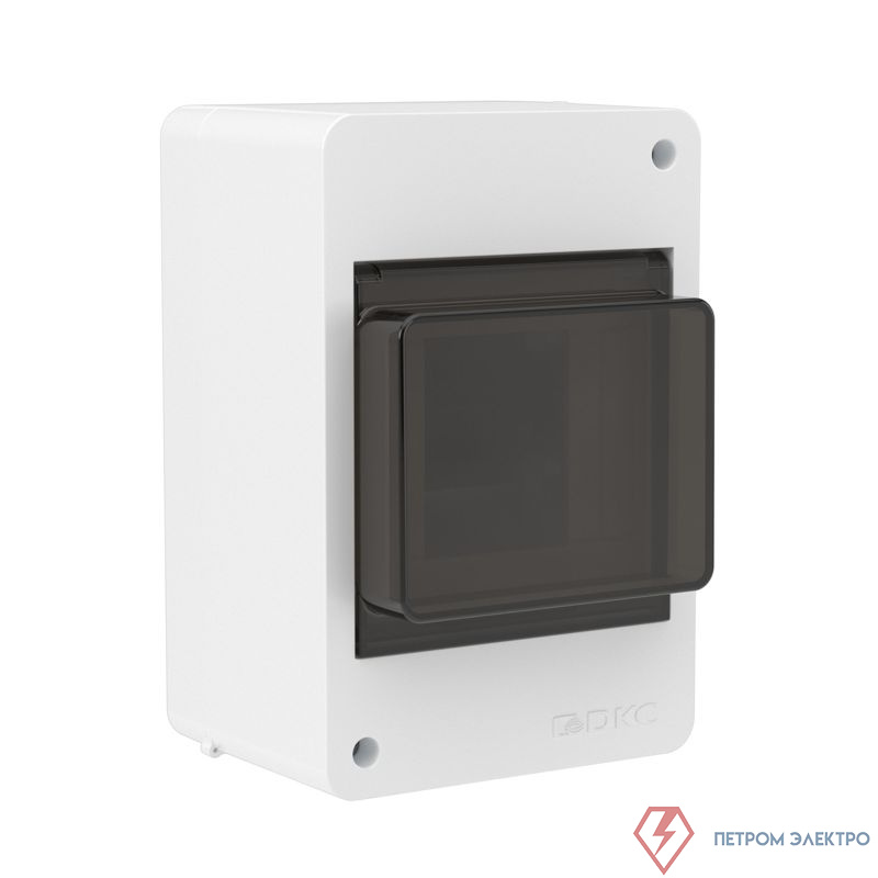 Щиток настенный 4мод. с тонированной дверцей бел. DKC F04W0WD