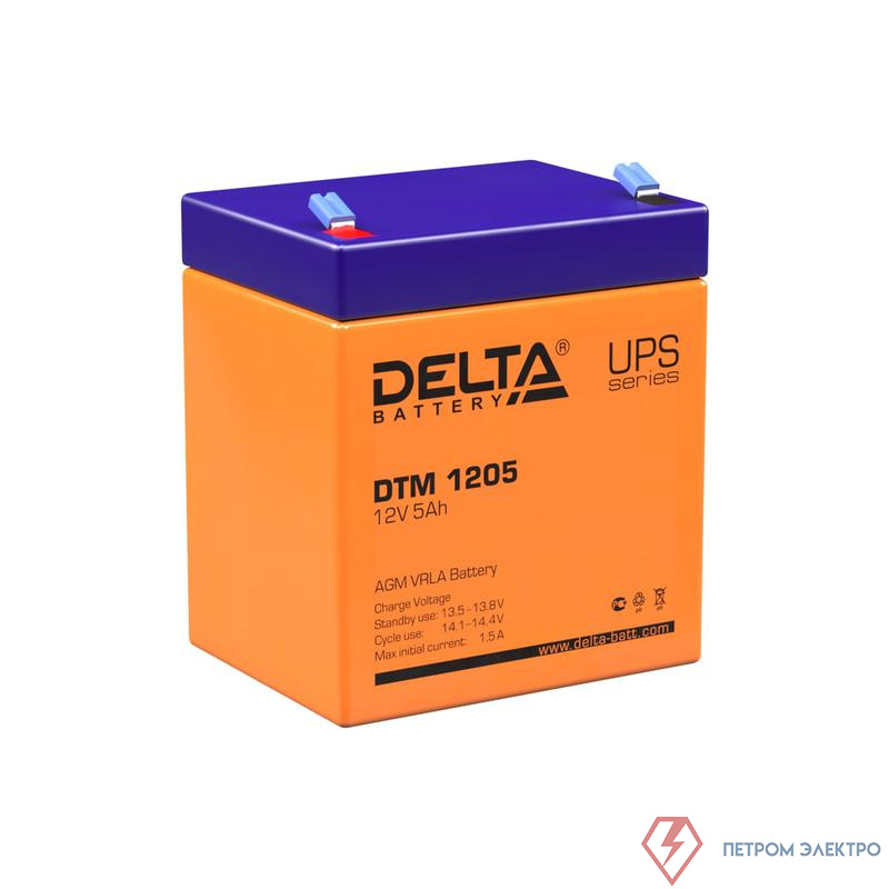 Аккумулятор UPS 12В 5А.ч DTM 1205 Delta 4614010050006