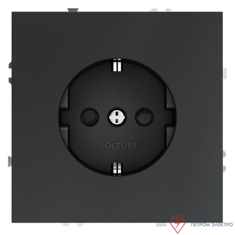 Розетка 1-м СП S70 16А с заземл. защ. шторки механизм графит Voltum VLS040207