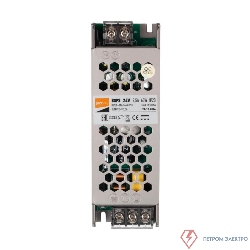 Блок питания для светодиод. ленты BSPS 60Вт 2.5А 24В IP20 метал. Pro JazzWay 5015500