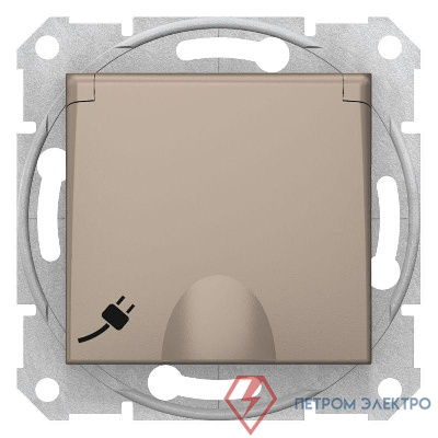 Механизм розетки 1-м СП Sedna 16А IP20 250В с заземл. защ. шторки с крышкой титан SchE SDN3100168