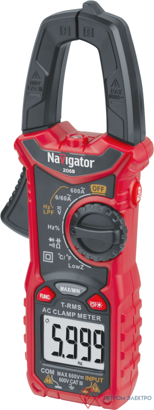 Клещи токовые 95 780 NMT-Cm-206B True RMS 600В/600А Navigator 95780