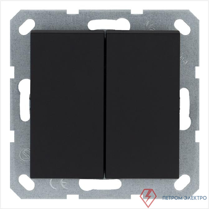 Переключатель перекрестный 2-кл. 10А IP20 механизм черн. матов. soft touch Jasmart G3014PB