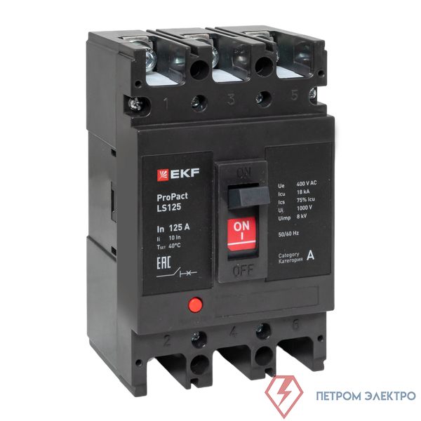 Выключатель автоматический 3п 160А 18кА LS125 ProPact EKF mccb-125-18-3-160-ls