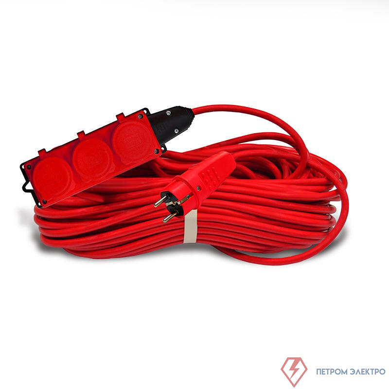 Удлинитель 3х30м с заземл. 16А IP44 3.5кВт КГ 3х1.5 с защ. крышкой АРКТИК морозостойкий DOMTOK 2601