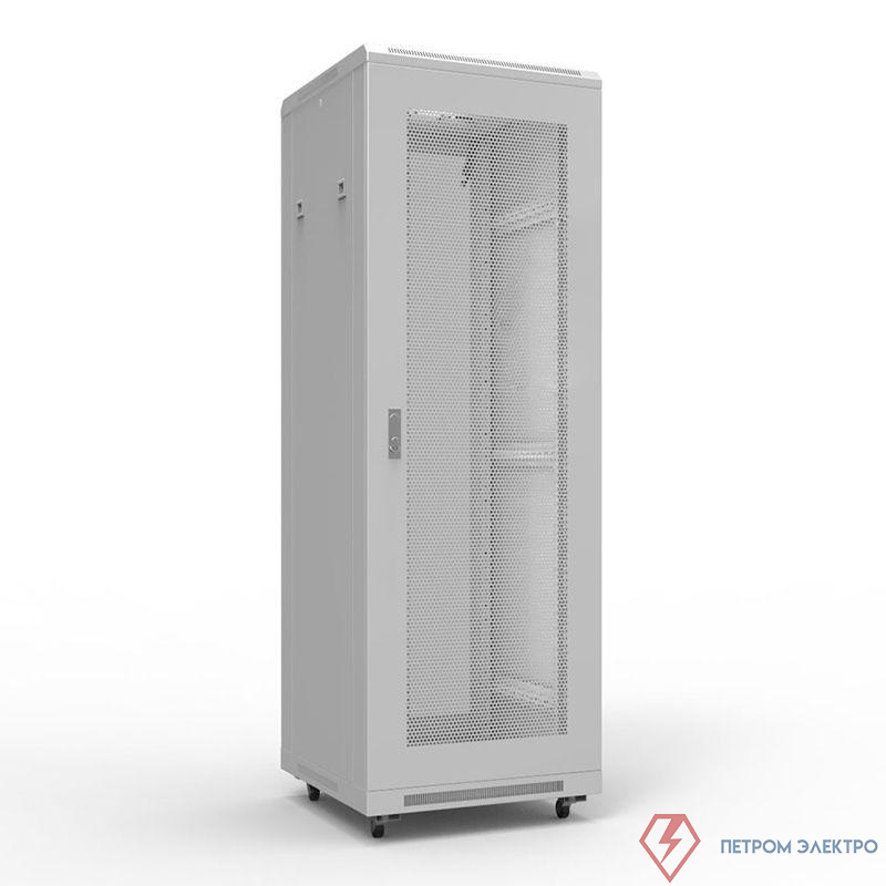 Шкаф телекоммуникационный напольный 19дюйм 22U 600х600мм передняя и задняя дверь перфорир. разборный сер. RAL7035 Rexant 04-2339