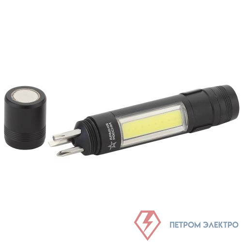 Фонарь светодиодный MB-702 АР "Сапер" 1.5Вт COB отвертки магнит клипса 1хAAA (не в комплекте) алюм. (блист.) Эра Б0030200