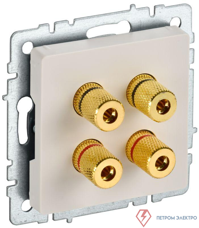Аудиорозетка 4-м BRITE РА10-БрКр механизм беж. IEK BR-S40-K10