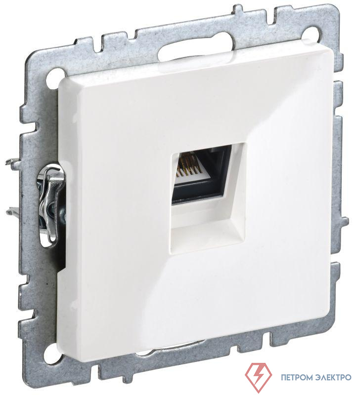 Розетка компьютерная Brite RJ45 кат.5E РК10-БрБ механизм бел. IEK BR-K10-1-K01-PRO