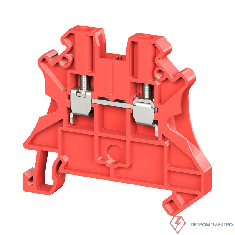 Клемма проходная винтовой зажим 2 точки подключения 2.5кв.мм красн. DKC TUR-2.5R-RD