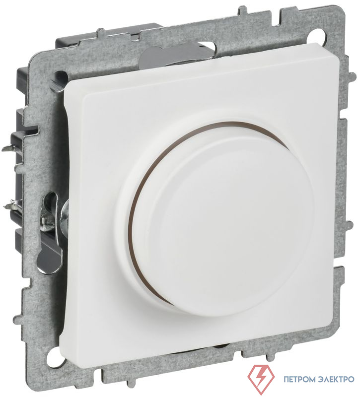 Светорегулятор поворотно-нажимной СП BRITE СС10-1-0-БрАБ 600Вт механизм арктич. бел. IEK BR-D20-0600-K91