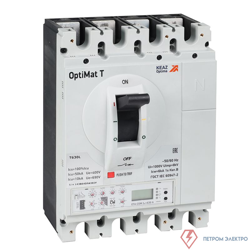 Выключатель автоматический 3п 400А 400А OptiMat T400L ETA КЭАЗ 355881