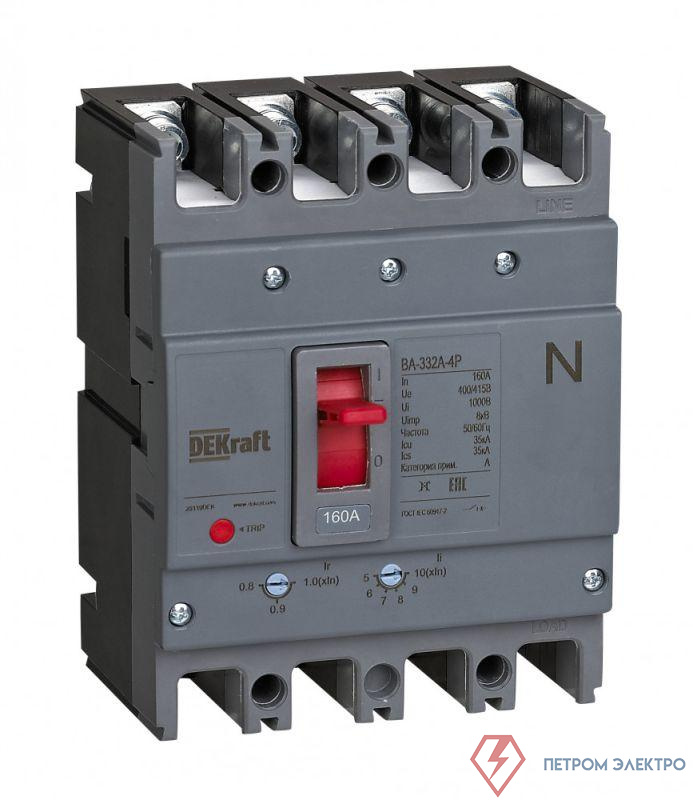 Выключатель автоматический 4п 160А 35кА ВА-332А DEKraft 28119DEK