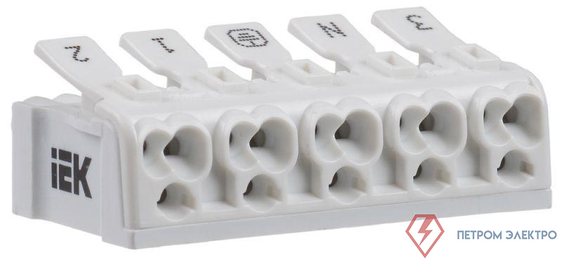 Клемма пружинная соединительная КСП5-3L+N+PE IEK UKZ-B06-5P-F0-E0-10