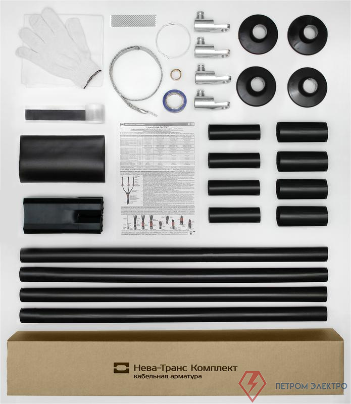 Муфта кабельная концевая наружн. уст. 1кВ 1КНТпН-4х(70-120) с болтов. наконечн. Нева-Транс Комплект 22020097