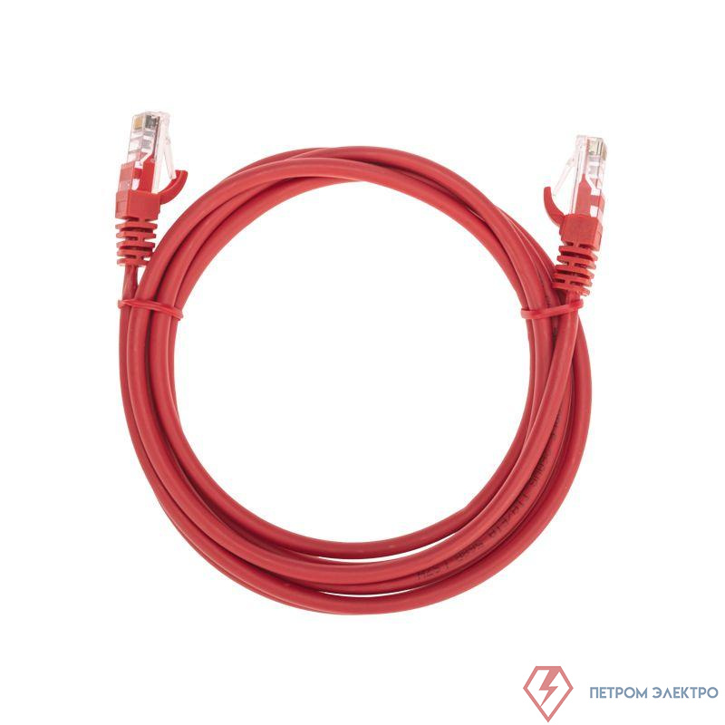 Патч-корд U/UTP CAT 5e RJ45-RJ45 26AWG LSZH красн. 2м Rexant 02-0103-2