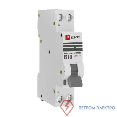 Выключатель автоматический дифференциального тока 1мод. В 10А 30мА тип AС 6кА АВДТ-63М электрон. PROxima EKF DA63M-10B-30