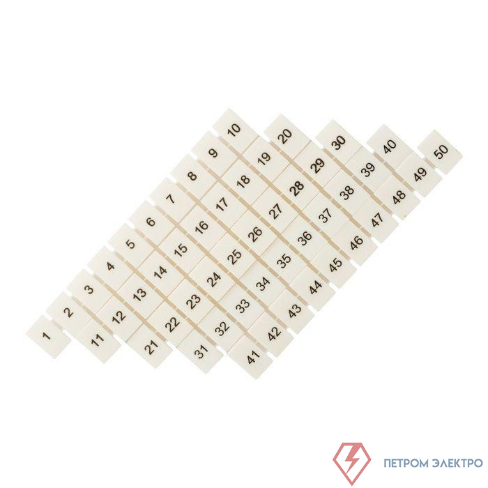 Маркеры для UT/ST/Push-in 2.5 с нумерацией 1-50 (уп.100шт) EKF zb-st-2.5-1-50